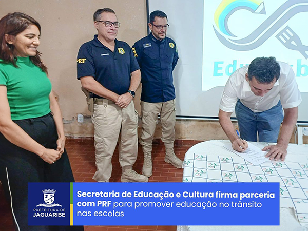 Secretaria de Educação e Cultura firma parceria com PRF para promover educação no trânsito nas escolas